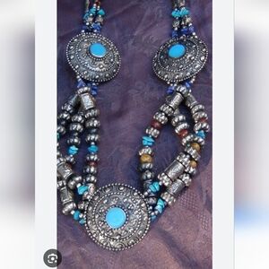 Large Vintage Etruscan Belt - Tribal kuchi medallion belt -ceremonial belt